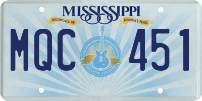 MS license plate MQC451