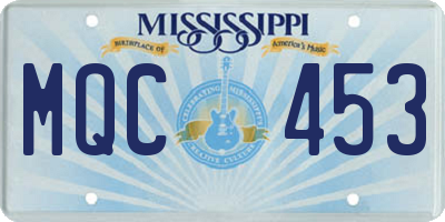 MS license plate MQC453