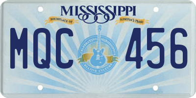MS license plate MQC456