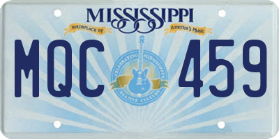 MS license plate MQC459