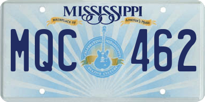 MS license plate MQC462