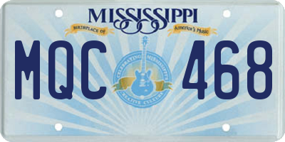 MS license plate MQC468