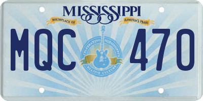 MS license plate MQC470