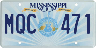 MS license plate MQC471