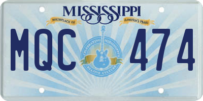 MS license plate MQC474