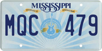 MS license plate MQC479