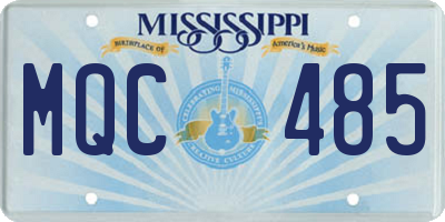 MS license plate MQC485