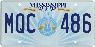 MS license plate MQC486
