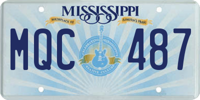 MS license plate MQC487