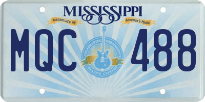 MS license plate MQC488