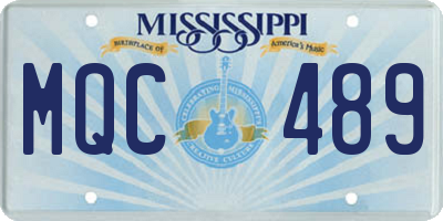 MS license plate MQC489