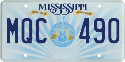 MS license plate MQC490