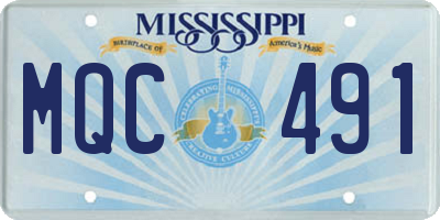 MS license plate MQC491