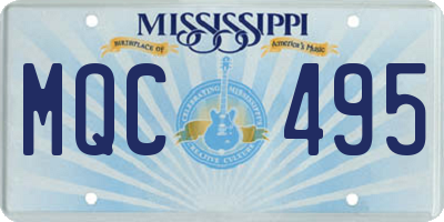 MS license plate MQC495