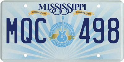 MS license plate MQC498
