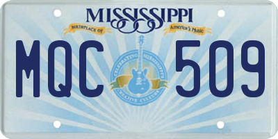 MS license plate MQC509