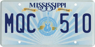 MS license plate MQC510