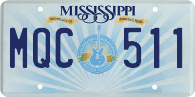 MS license plate MQC511