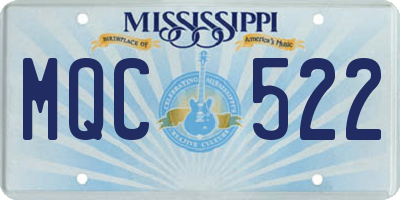 MS license plate MQC522
