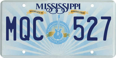 MS license plate MQC527