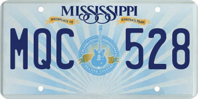 MS license plate MQC528