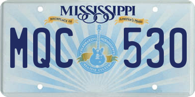 MS license plate MQC530