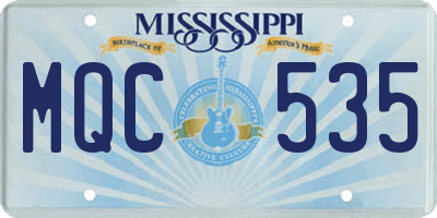 MS license plate MQC535