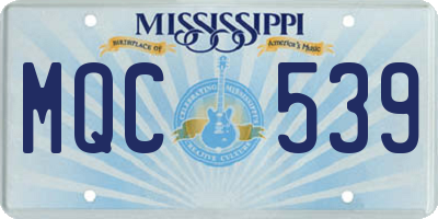 MS license plate MQC539