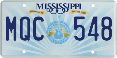 MS license plate MQC548