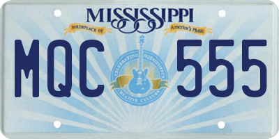 MS license plate MQC555
