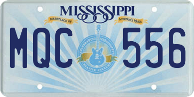 MS license plate MQC556
