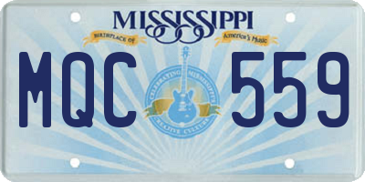 MS license plate MQC559