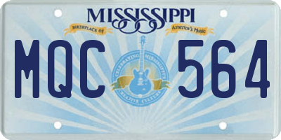 MS license plate MQC564