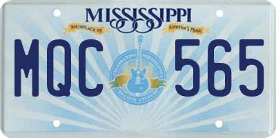 MS license plate MQC565