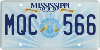 MS license plate MQC566