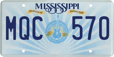 MS license plate MQC570