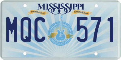 MS license plate MQC571