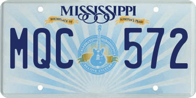 MS license plate MQC572