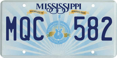 MS license plate MQC582