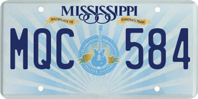 MS license plate MQC584
