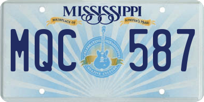 MS license plate MQC587