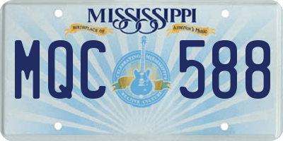 MS license plate MQC588
