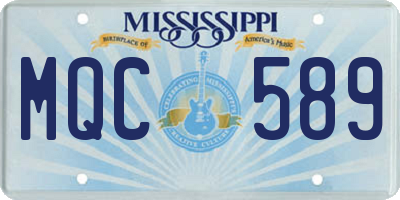 MS license plate MQC589