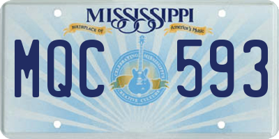 MS license plate MQC593