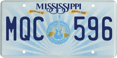 MS license plate MQC596