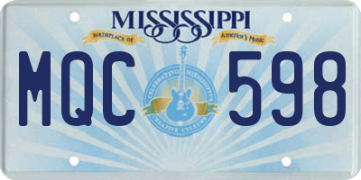 MS license plate MQC598