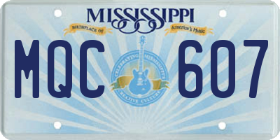 MS license plate MQC607