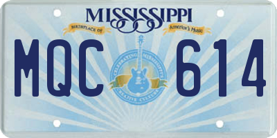 MS license plate MQC614
