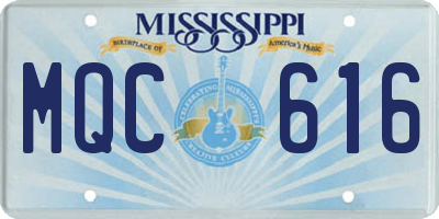 MS license plate MQC616