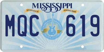 MS license plate MQC619